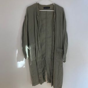 Zara linen lightweight long linen coat